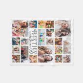 モダンBESTIES 19フォトコラージュカスタムカラー フリースブランケット (正面(横))