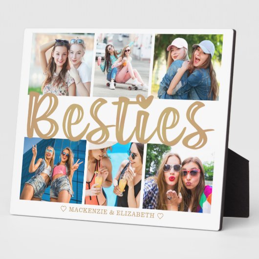 モダンBESTIES 6フォトコラージュ金ゴールドカスタム文字 フォトプラーク (側面)