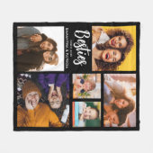 モダンBesties 6 Photo Collage 最高の Friend Black フリースブランケット (正面(横))