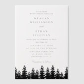 モダンBlack and White Summer'sのミニマル結婚リスト ベラム紙招待状 (正面)