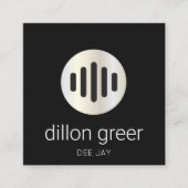 モダンBlack Audio Music DJ スクエア名刺 (正面)
