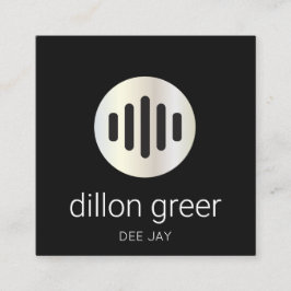 モダンBlack Audio Music DJ スクエア名刺