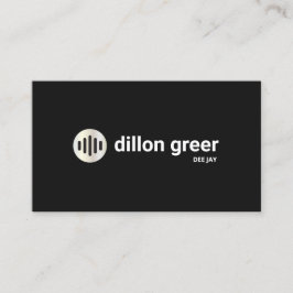 モダンBlack Audio Music DJ 名刺