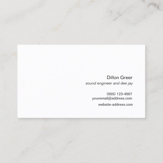 モダンBlack Audio Music DJ 名刺 (裏面)