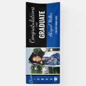 モダンBlack & Blue卒業記念写真 横断幕 (縦)