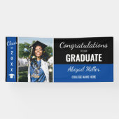 モダンBlack & Blue卒業記念写真 横断幕 (横)