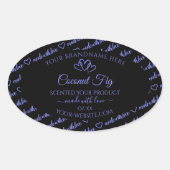 モダンBlack Blue Word Cloud Product Labelsハート 楕円形シール (正面)