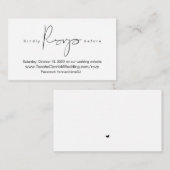 モダンBlack Cligraphy、オンラインRSVP エンクロージャーカード (正面/裏面)