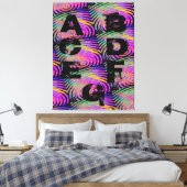 -モダンBLACK-PURPL-GREEN-Very Nice Canvas Print キャンバスプリント (インサイチュ (寝室))