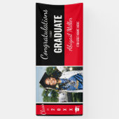 モダンBlack & Red Graduate Photo 横断幕 (縦)