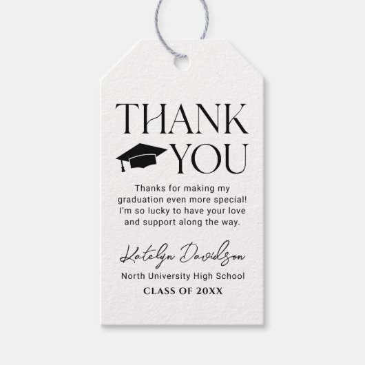 モダンBlack Serif卒業 ギフトタグ (正面)