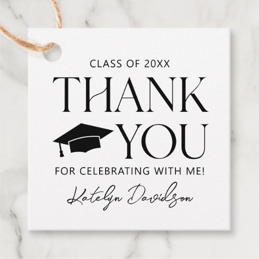 モダンBlack Serif卒業 フェイバータグ (正面)