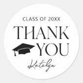 モダンBlack Serif卒業 ラウンドシール (正面)