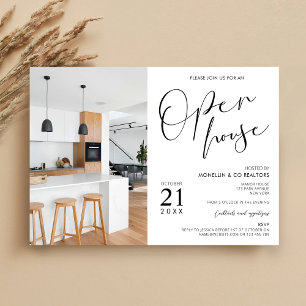モダンBlack & White Business Open Houseの写真 招待状