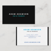 モダンBlack & White Founder Ceo 名刺 (正面/裏面)