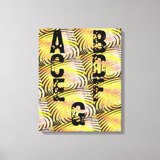 -モダンBLACK-WHITE-YELLOW-Very Nice Canvas Print キャンバスプリント (正面)