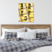-モダンBLACK-WHITE-YELLOW-Very Nice Canvas Print キャンバスプリント (インサイチュ (寝室))