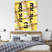 -モダンBLACK-WHITE-YELLOW-Very Nice Canvas Print キャンバスプリント (インサイチュ (寝室))