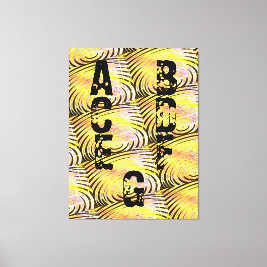 -モダンBLACK-WHITE-YELLOW-Very Nice Canvas Print キャンバスプリント (正面)