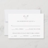 モダンBlack & White's Meal 結婚 Choice RSVPカード ノートカード (裏面)