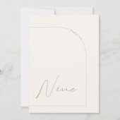 モダンBohoミニマル Archテーブル9テーブル番号 招待状 (正面)