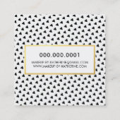 モダンBOHO三角形パタモダンーン黒金ゴールド スクエア名刺 (裏面)