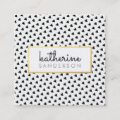 モダンBOHO三角形パタモダンーン黒金ゴールド スクエア名刺 (正面)