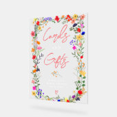 モダンboho明るい野生の花ブライダル標識 アクリルサイン (傾斜)