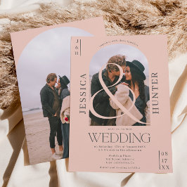 モダンboho arch 2枚結婚のピッ淡い色のク 招待状