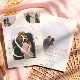 モダンboho arch 4写真結婚アイボリー セーブザデート