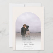 モダンboho arch 4写真結婚アイボリー セーブザデート (裏面)