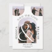 モダンboho arch 4写真結婚白黒 セーブザデート (正面)