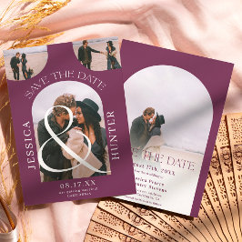 モダンboho arch 4枚結婚紫 セーブザデート
