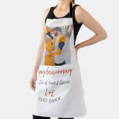 モダンboho happy anniversary add name date orange エプロン (インサイチュ)