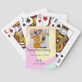 モダンboho happy anniversary add name date orange トランプ