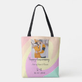 モダンboho happy anniversary add name date orange トートバッグ (裏面)