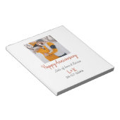 モダンboho happy anniversary add name date orange ノートパッド (アングル)