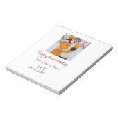 モダンboho happy anniversary add name date orange ノートパッド (回転)