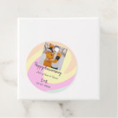 モダンboho happy anniversary add name date orange フェイバータグ (インサイチュ)