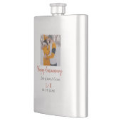 モダンboho happy anniversary add name date orange フラスク (左)