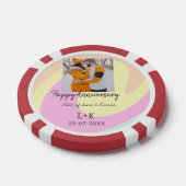モダンboho happy anniversary add name date orange ポーカーチップ (シングル)