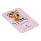 モダンboho happy anniversary add name date orange マグネット (右側)