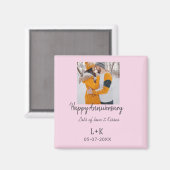 モダンboho happy anniversary add name date orange マグネット (正面/裏面)