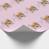 モダンboho happy anniversary add name date orange ラッピングペーパー (角)