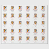 モダンboho happy anniversary add name date orange ラッピングペーパー (フラット)