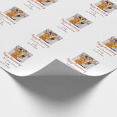 モダンboho happy anniversary add name date orange ラッピングペーパー (角)