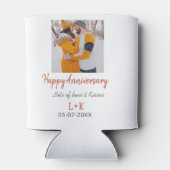 モダンboho happy anniversary add name date orange 缶クーラー (裏面)