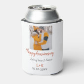 モダンboho happy anniversary add name date orange 缶クーラー (缶裏面)
