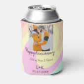 モダンboho happy anniversary add name date orange 缶クーラー (缶裏面)