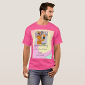 モダンboho happy anniversary add name date orange tシャツ (正面フル)